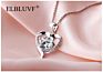 Elbluvf 925 Plated Alloy Copper Zircon Women Jewelry White Purple Sterling Silver Love Heart Necklace