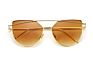 Cat Eye Sun Glasses Metal Reflective Flat Lens Vintage Rose Gold Mirror Woman Sunglasses