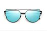 Cat Eye Sun Glasses Metal Reflective Flat Lens Vintage Rose Gold Mirror Woman Sunglasses