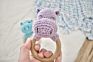 Wood Baby Teether Handmade Crochet Dog Rattle Wood Ring Baby Toys Animal Teething Toy Baby Wooden Teether