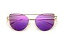 Cat Eye Sun Glasses Metal Reflective Flat Lens Vintage Rose Gold Mirror Woman Sunglasses