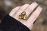 Ls-A2655 Luxury Natural Raw Citrine Ring,Crystal Birthstone Gemstone Ring Jewelry Antique Copper Plated Ring for Women