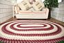 Traditional Hand Made Braided Carpet Rugs in Shandong Sell Natural Oval Shape Coloful Braided Rug