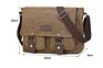 Vintage Canvas Satchel Messenger Bag Men Travel Shoulder Bag with Adjustable Shoulder Strap