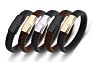 Men Leather Luxury Beaded Bracelet Set Stainless Steel Men Leather Bracelets