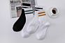 White Black Color Personality Stripe Crew Socks for Men