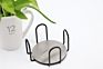 4.5 Inch Black Iron Metal Coasters Holder for Both round and Square Coasters, Hold up to 6 Coasters