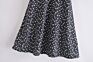 Black Color V Neck Short Sleeve Little Floral Print Women Cute Mini Dress