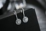 Korean Style S925 Hollow Diamond Cz Hook Earrings 925 Sterling Silver round Cubic Zircon Drop Earrings for Wedding