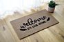 Natural Brown Printed Out Door Mat Polyester Material Coir Doormat with Pvc Backing