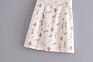 White Color Floral Print Women Short Sleeve Sweet Design Casual Cute Slim Fit Mini Dress