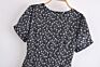 Black Color V Neck Short Sleeve Little Floral Print Women Cute Mini Dress