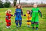 Child Plastic One Piece Rain Suit Raincoat Kids