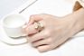 Freshwater Cultured Pearl Shell Bypass Ring Double Pearl Wrap Knuckle Ring Stainless Steel for Women Girlfriend