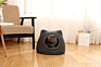 Pawise Deluxe Cat Shape Plush Handmade Wool Felt Cat Cave Igloo Bed for Cats Dogs