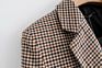 Women's Clothes Lapel Double-Breasted Plaid Jacket Ladies Coat