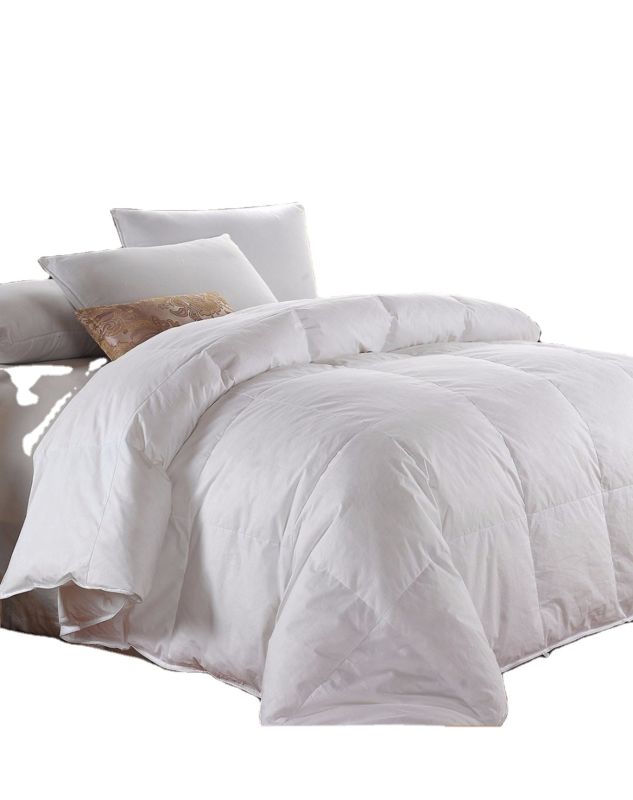 Gaga 10% Duck down Duvets 100% Cotton Traditional Design White Color Keep Warm Quilted Comforter