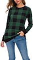 Women Plaid Top Stylish Long Sleeve Buffalo Plaid Blouse Top Casual Comfy Checkered Shirt Color Block Sweatshirt Dropshipping