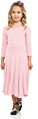 Solid Colors Cotton 3/4 Long Sleeves Girls' Princess Seam A-Line Dress with Full Skirt