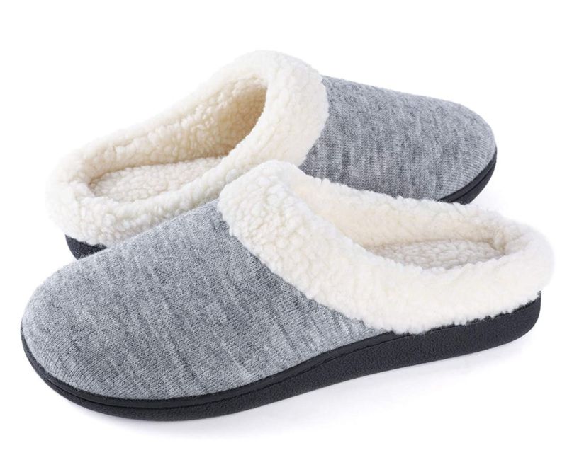 Sales Fuzzy Wool Fleece Lined Memory Foam Clogs Women's Slippers with Indoor Outdoor Anti-Skid Rubber