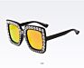 Big Diamond Sun Glasses Square Colored Shades Women Oversized Sunglasses Retro Top Crystal Trend Rhinestone