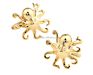 Gold Metal Color Cute Octopus Cufflinks for Men