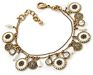 Vintage Inspired Brass Double Chain Charm Bracelet in Antique Gold Metal for Men and Women