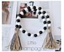 White and Black Wooden Bead Garland Wood Home Decoration Farmhouse Decor Folk Art Farmhouse Rustic Country Beads Acccepted