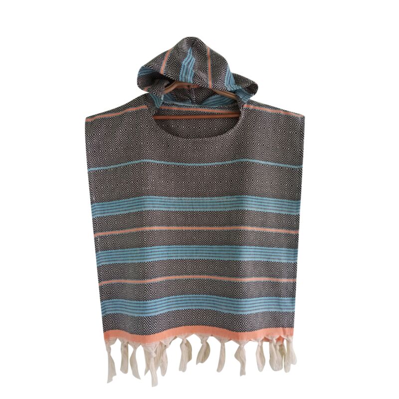 Children Child Kids Hooded Towel Beach Pool Poncho Swimming Class Ponchos - Baby Shower Newborn Gifts - Kash Vest Style Blue