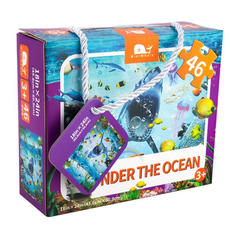 -Selling Children Fluorescence Puzzle Manufacturers 46 Pieces Ocean Puzzle for Kids