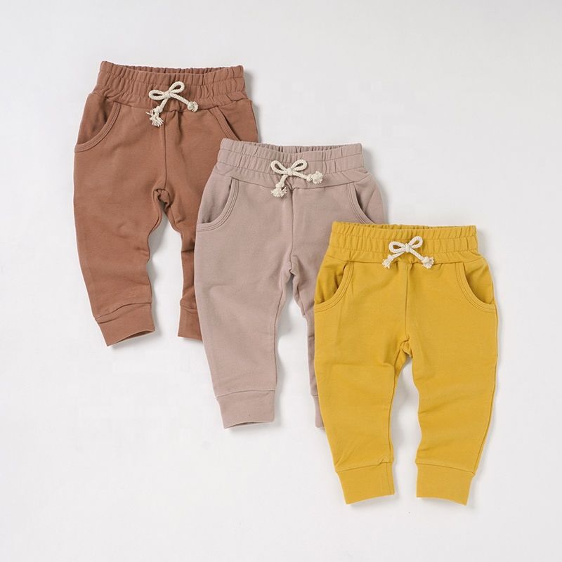 0-24M Baby Boy Pants Yellow with Pocket Long Baby Pants Unisex