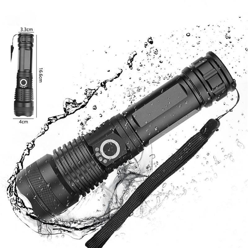 1000Lm Adjustable 5 Modes Bright Light Torch Rechargeable Led Torch with Large Capacity Battery Long Battery Life Flashligh