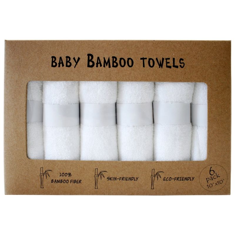 100 Bamboo Baby Washcloth Organic Soft Towel with Wash Bag and Gift Box