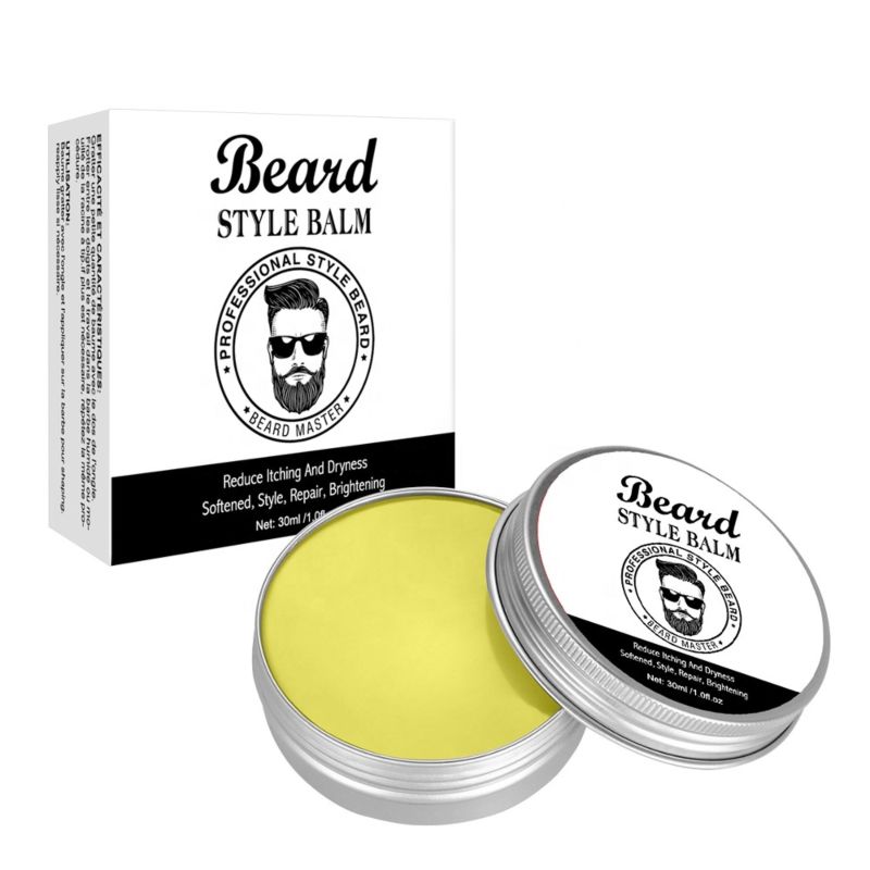 100% Natural Organic Men Beard Care Kit Beard Balm Jars Promote Hair Beard Growth Balm