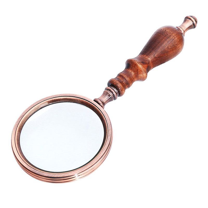 10 Times Wood Handle Reading Magnifying Glass Optical Glass Magnifier