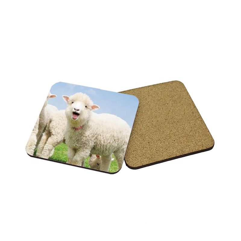 10Cm Personalized Printed Cork Coasters Sublimation Square Cork Coaster