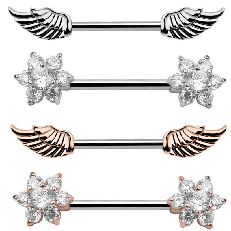 10Pairs/Set Stainless Steel Nipple Rings Tongue Ring Piercing Body Jewelry Barbell Cz Heart Shape Rings for Women Girls
