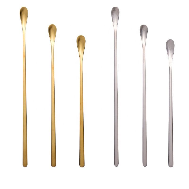 19Cm 22Cm 26Cm 304 Stainless Steel Bar Swizzle Sticks Coffee Ice Mixing Scoop Cocktail Shaker Spoon with Long Handle