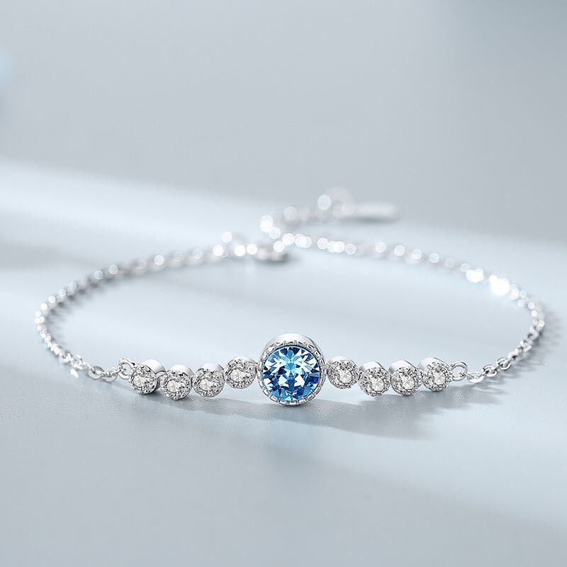 2020High Ocean Birthstone S925 Embellished Crystal Bracelet