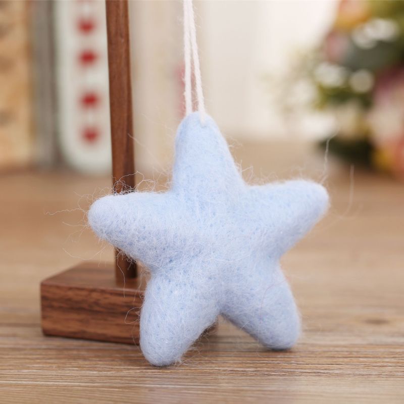 2021Diy Handmade 8Cm Wool Felt Five-Pointed Star Ornament for Christmas Tree Home Festival Decoration