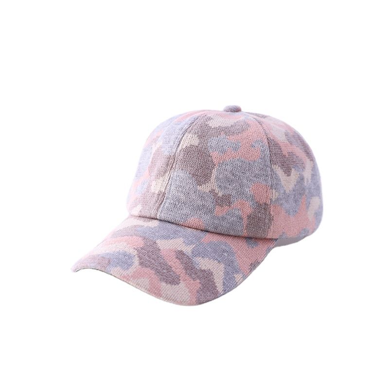 2021Stylish Design Criss Cross Pony Tail Hat Popular Camo Knitted Fleece Lined Women Hat Sports Cap