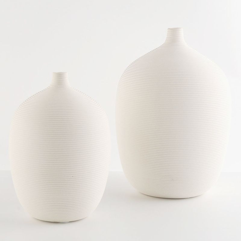 21Cm Simple Lines Design Body Shape Ceramic Flower Ornament Vases