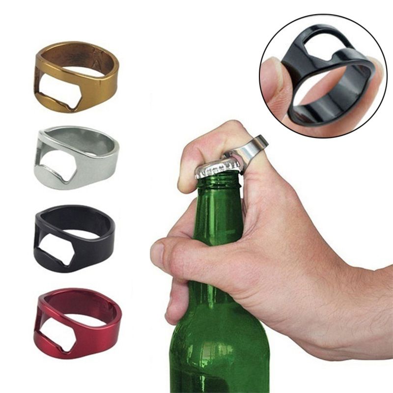 22Mm Mini Bottle Opener Stainless Steel Finger Ring Ring Shape Bottle Beer Cap Opening Remover Kitchen Gadgets Bar Tools