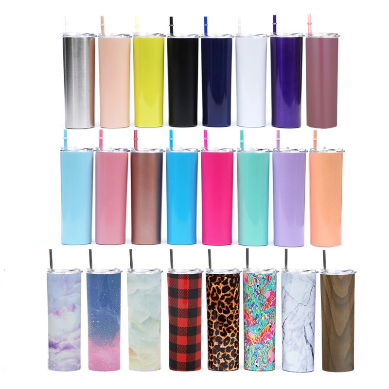 24 Colors in Stock Trends 20Oz Bpa Free Double Wall Stainless Steel Skinny Acrylic Tumbler Cups In