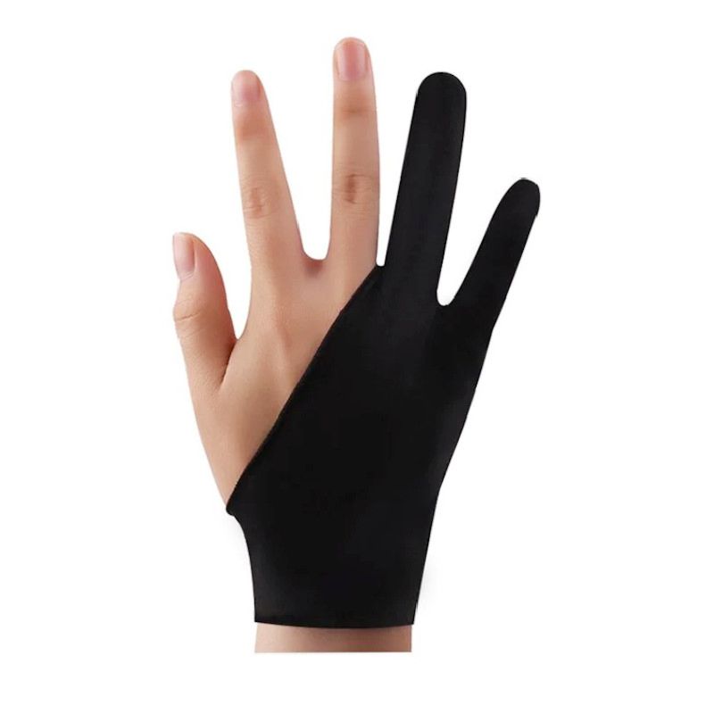 2 Finger Anti-Fouling Artists Gloves Right and Left Hand Painting Finger Cot Fits for Drawing Tablet Graphics Designing