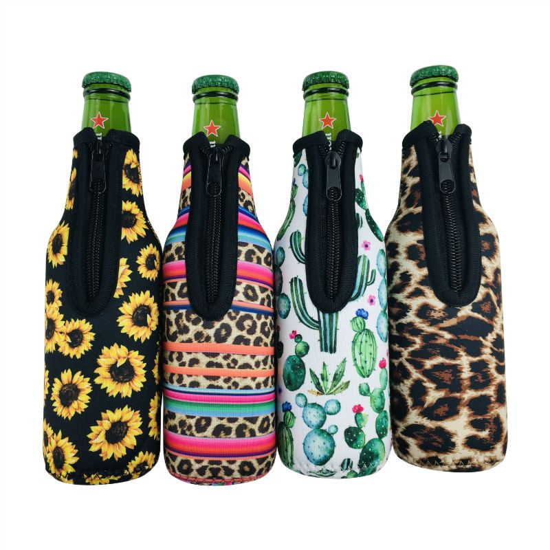 330Ml 12 Oz Universal Neoprene Zipper Beer Bottle Coolers Cover Rts