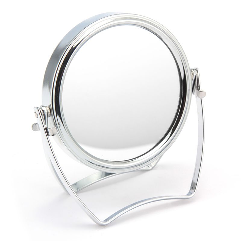 360 Degree Rotatable Metal Table Makeup Mirror Frame Desktop Vanity Mirror Make up Mirror 4 Inch Silver Rose Gold Round