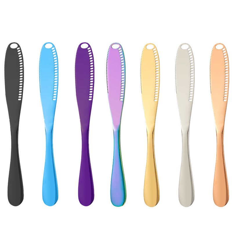 3 In1 Multifunction Dinner Cheese Dessert Jam Bread Butter Knife Multi-Colored Cheese Slicer Grater Spreader