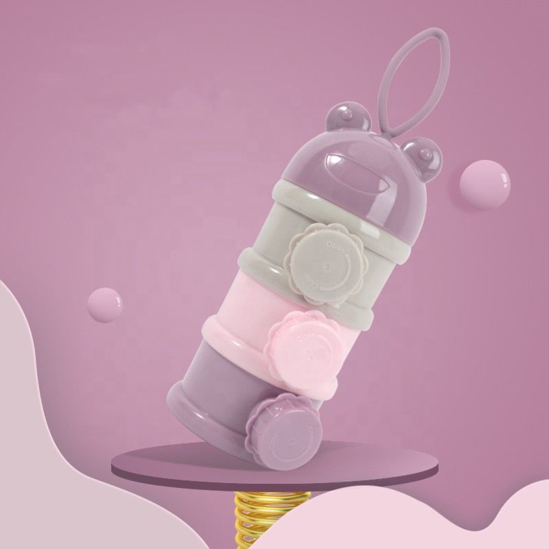 3 Layer Plastic Kids Snack Food Storage Box Dispenser Formula Baby Milk Powder Container