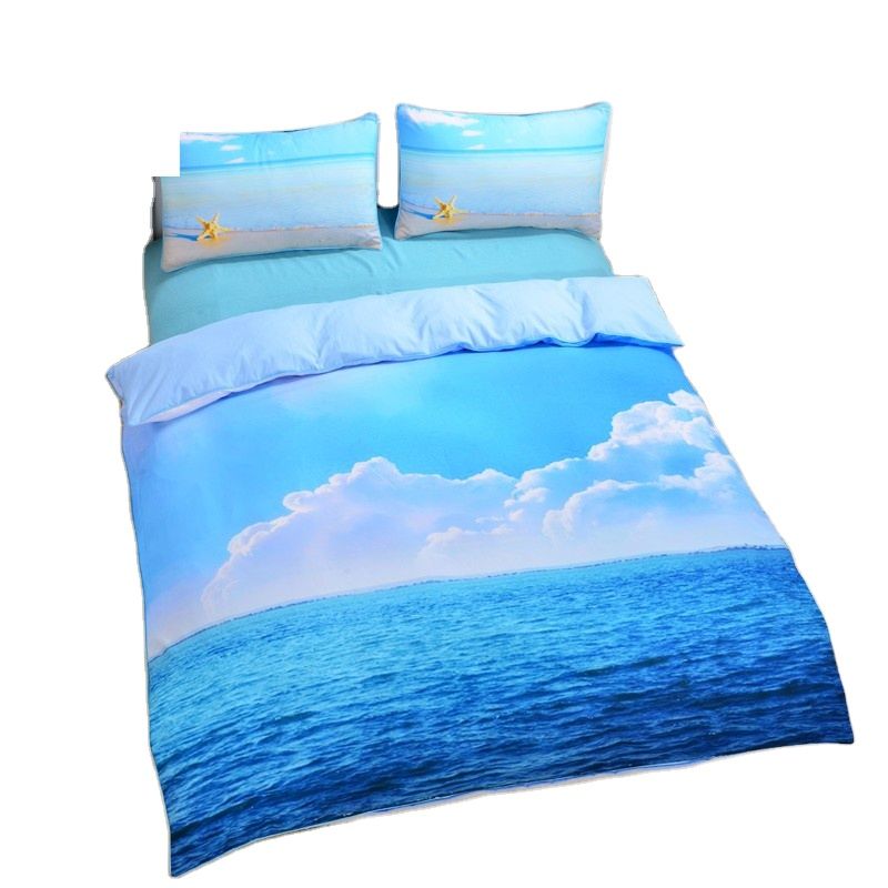 3D Style Ocean Marine Printed Polyester Fabric Bedding Set